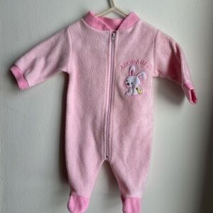 pink vintage footie 3-6m